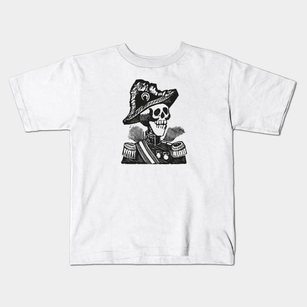 Calavera Colonel | Skeleton | Day of the Dead | Dia de los Muertos | Skulls and Skeletons | Vintage Skeletons | Military | Posada | Kids T-Shirt by Eclectic At Heart